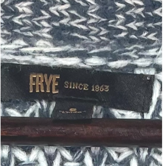 Frye Women's Striped Knit Cardigan Sweater Green White Navy Acrylic Size S - Picture 11 of 11